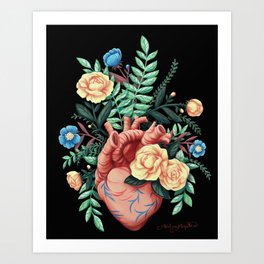 Floral Heart Painting Art Print