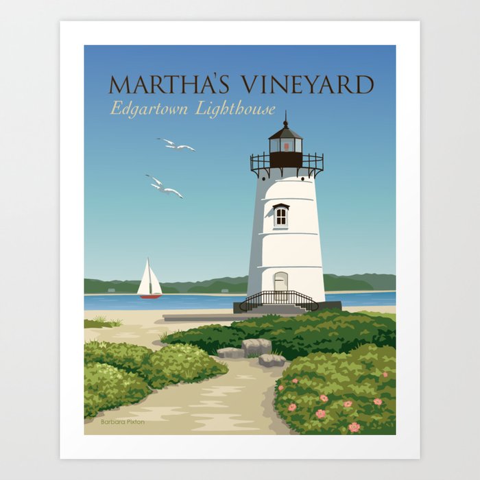 Martha's Vineyard Edgartown Lighthouse Art Print