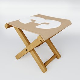 3 (White & Tan Number) Folding Stool