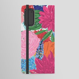 Pretty Colorful Big Flowers Hand Paint Design Android Wallet Case