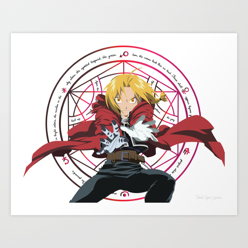 Edward Elric Transmutation Circle W Text Art Print By Kemilynn Society6 I've made elric brothers (protagonists) symbol. edward elric transmutation circle w text art print by kemilynn