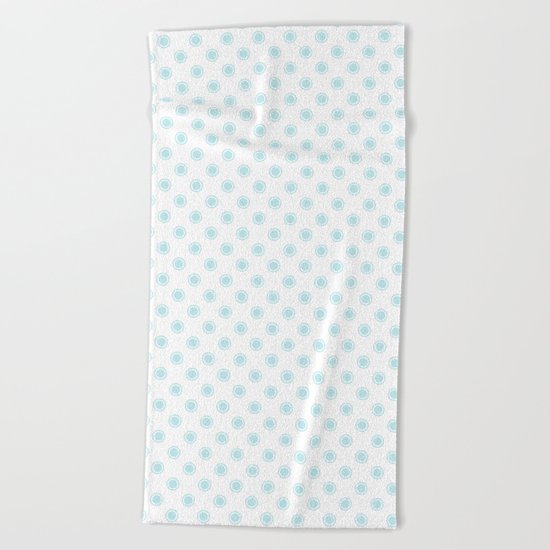 Aqua dots pattern Beach Towel