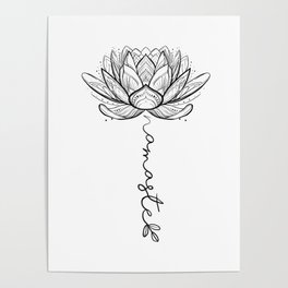 Namaste Lotus Flower Poster
