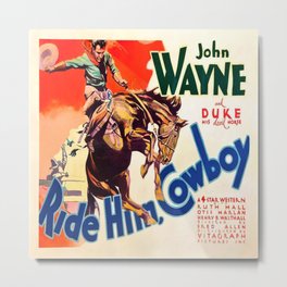 John Wayne Ride Em Cowboy Vintage Movie Poster Print Metal Print | Movies & TV, Graphicdesign, Vintage 