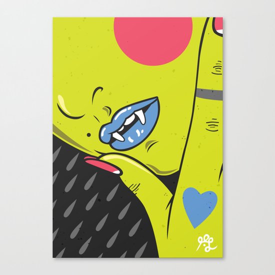 Vamp girl face Canvas Print