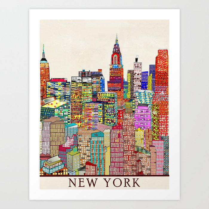 new york city skyline Art Print