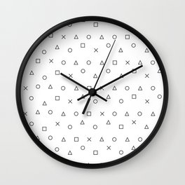 gaming pattern - gamer design - playstation controller symbols Wall Clock