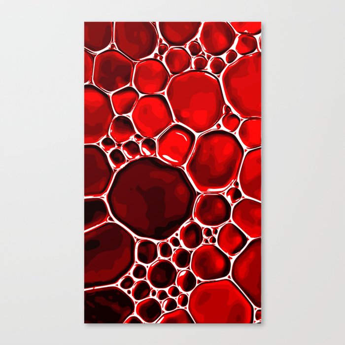 Crimson Oil Abstract Bubbles Canvas Print