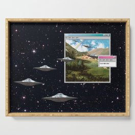 Ctrl+Alt+Del // Returning UFOs Serving Tray | Retrofuturism, Geeky, Surrealism, Galaxy, Computer, Ufos, Space, Scifi, Universe, Funny 