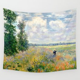 Poppy Fields near Argenteuil by Claude Monet Wall Tapestry