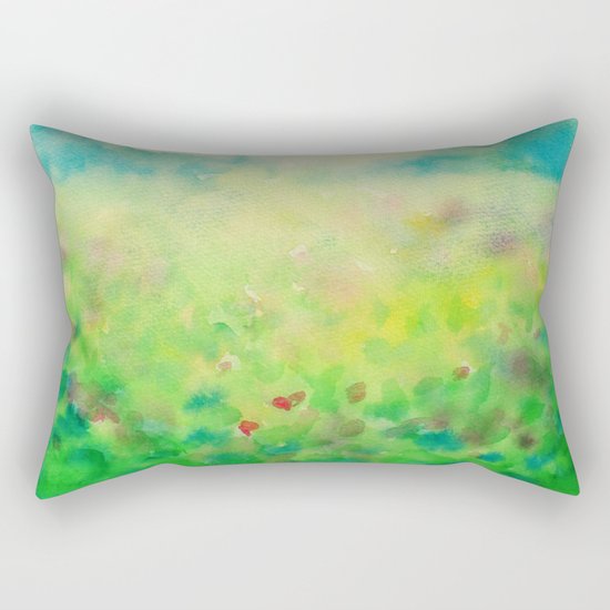 Green & Blue Mystical Spring Rectangular Pillow