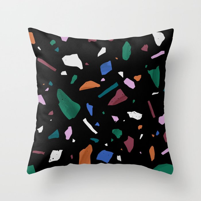 Colorful terrazzo seamless pattern Throw Pillow