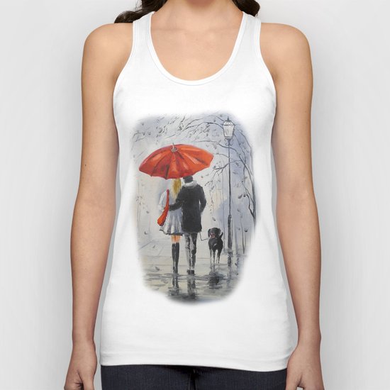 Walking in the rain Unisex Tank Top