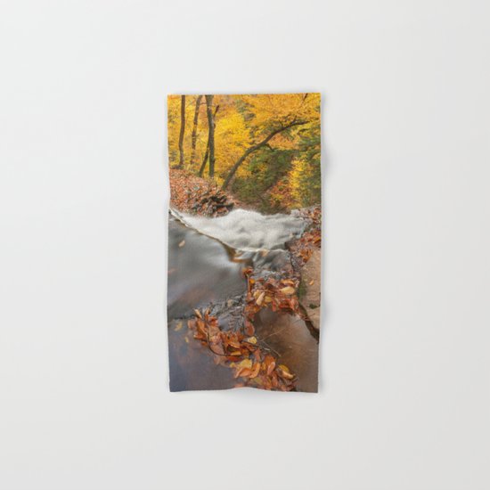 Autumn Waterfall Precipice Hand & Bath Towel