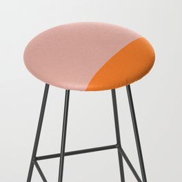 Orange and Blush Pink Solid Minimalist Colour Block Pattern Bar Stool