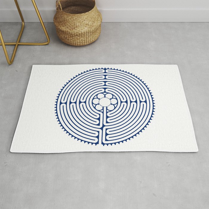 Cathedral of Our Lady of Chartres Labyrinth - Blue Rug