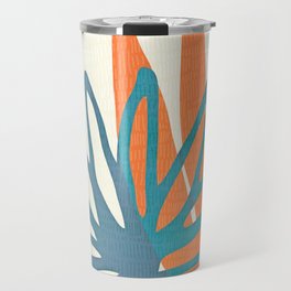 Mid Century Nature Print / Teal and Orange Travel Mug