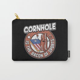 Cornhole Is The Bacon Of Sports Corn Hole Logo Bean Bag Toss Carry-All Pouch