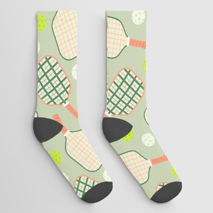 Retro Pickleball Pattern Socks