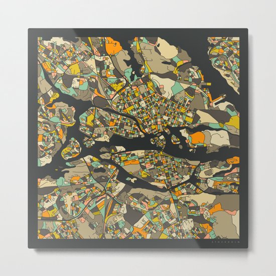STOCKHOLM MAP Metal Print