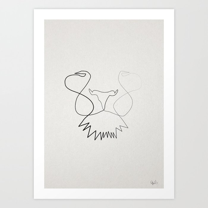Lion Line Art Print By Quibe Society6