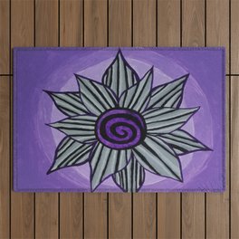 violet flower Outdoor Rug