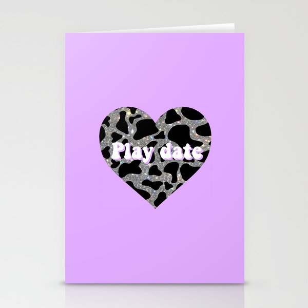 Sparkly cow play date  Stationery Cards
