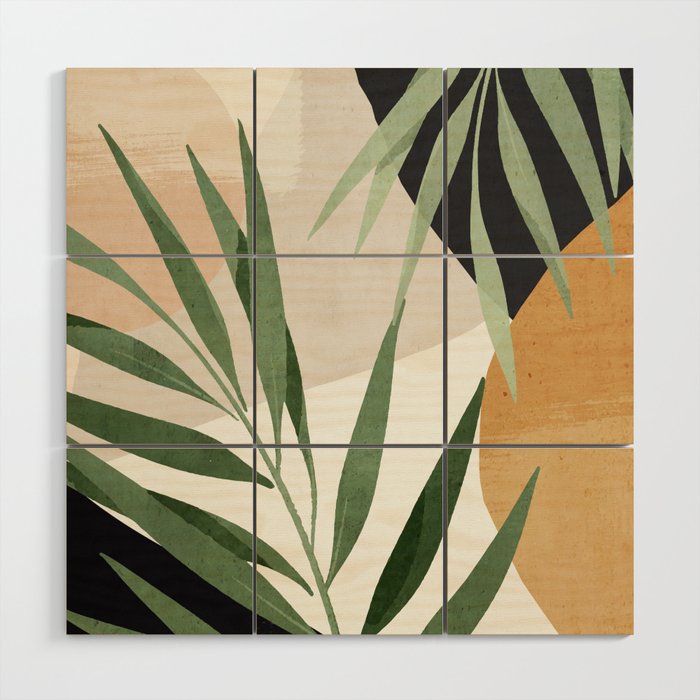 Abstract Art Tropical Leaves 72 Wood Wall Art