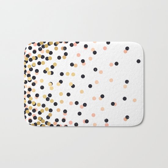 Pink & Black Polka Dots Bath Mat