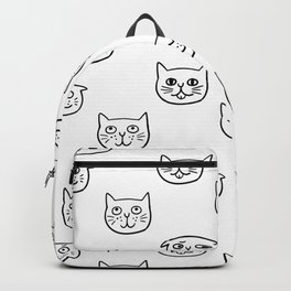 Cat heads Backpack | Cat, Happycat, Cutecat, Catpattern, Cats, Catdrawing, Head, Sketch, Catobsession, Catillustration 