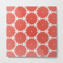 Red Stars of Christmas Pattern Geometric Abstract Metal Print | Wall, Homedecor, Red, Minimal, Pattern, Fashion, Noel, Abstract, Vector, Decoration 