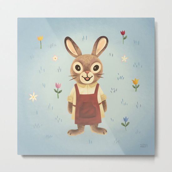 Garden Rabbit Metal Print