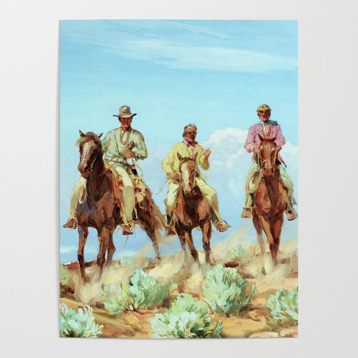 “Riders of the Painted Desert” by Carl Oscar Borg Poster