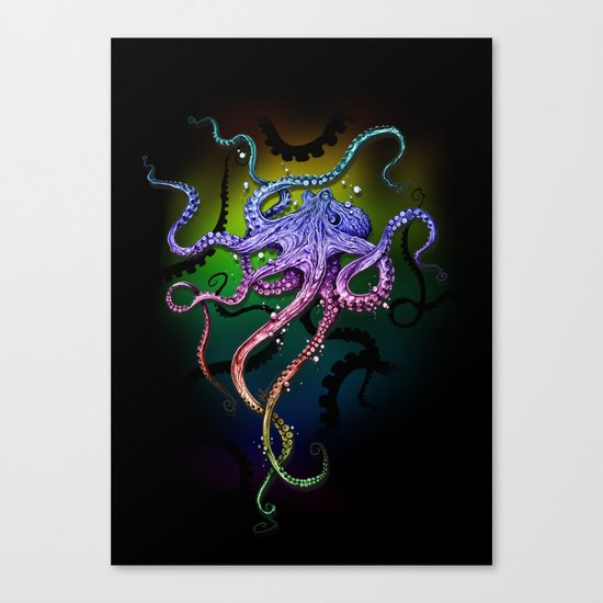 Rainbow Octopus Canvas Print