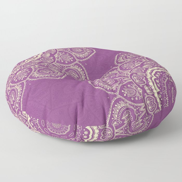Tulips Mandala in Radiant Orchid Color Floor Pillow