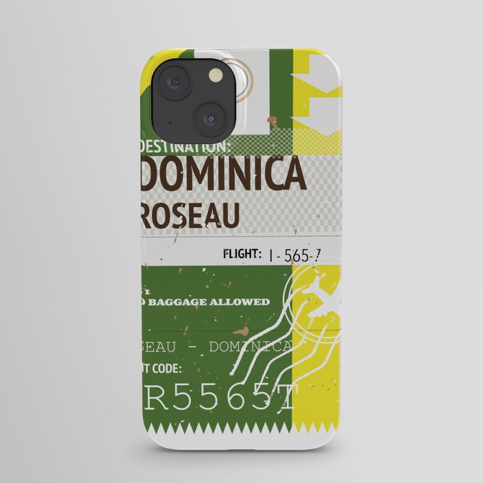 Dominica Roseau vintage travel ticket iPhone Case