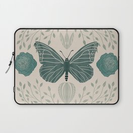 Butterfly & botanical symmetry Laptop Sleeve