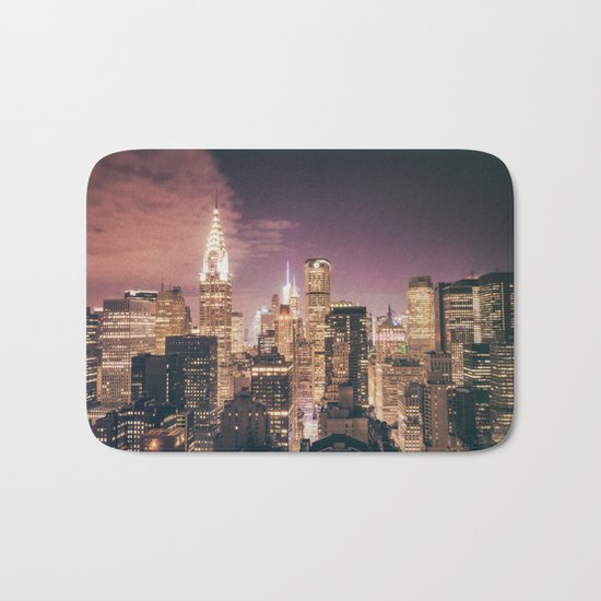 New York City - Chrysler Building Lights Bath Mat