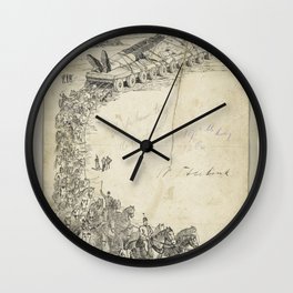 Band design for Jonathan Swift, Gulliver's trips to Liliput and other foreign countries, c. 1889-1904, Willem Steelink (II), c. 1889 - c. 1904 Wall Clock | Artwork, Draftsmanship, Press, Ink, Engrave, Old, White, Lithograph, Etching, Background 