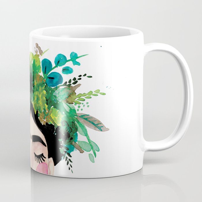 Floral Frida - Gray Coffee Mug