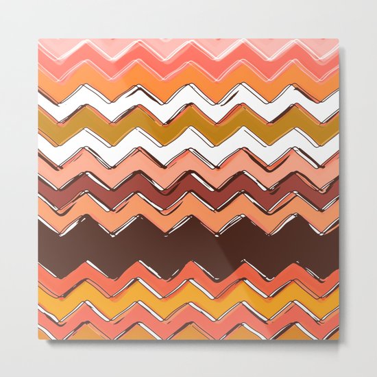 autumn chevron Metal Print