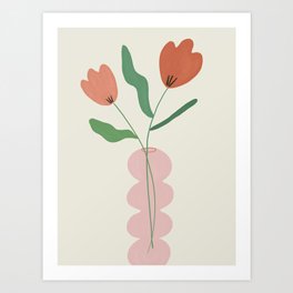 Vintage Red Tulips Art Print