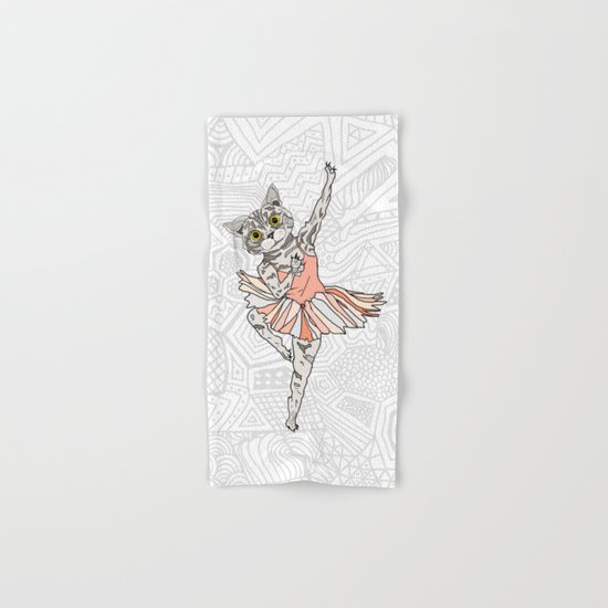 Cat Ballerina Tutu Hand & Bath Towel