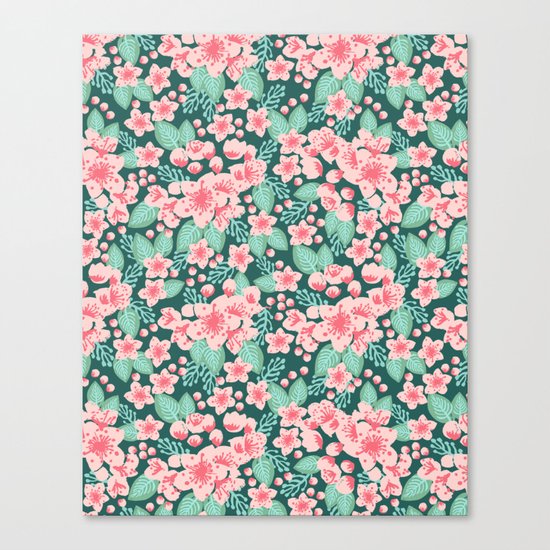 Cherry Blossom spring summer boho floral flower gardening nature botanical nature flowers florals Canvas Print