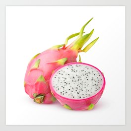 Cut dragon fruit Art Print | Food, Cactus, Fruit, Photo, Core, Seeds, Pitahaya, Slice, Dragonfruit, Piece 