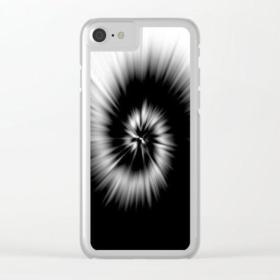 TIE DYE #1 (Black & White) Clear iPhone Case