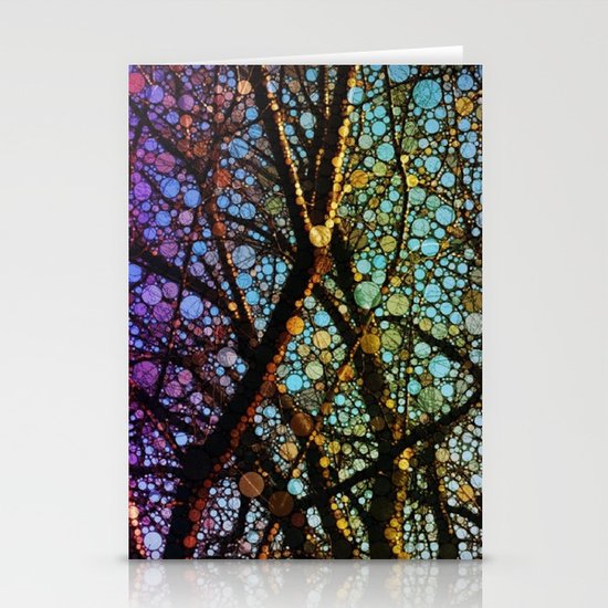 Colourful tree Stationery Cards