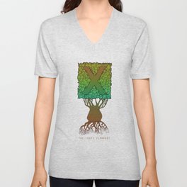 Leafy X: The Leafy Alphabet V Neck T Shirt