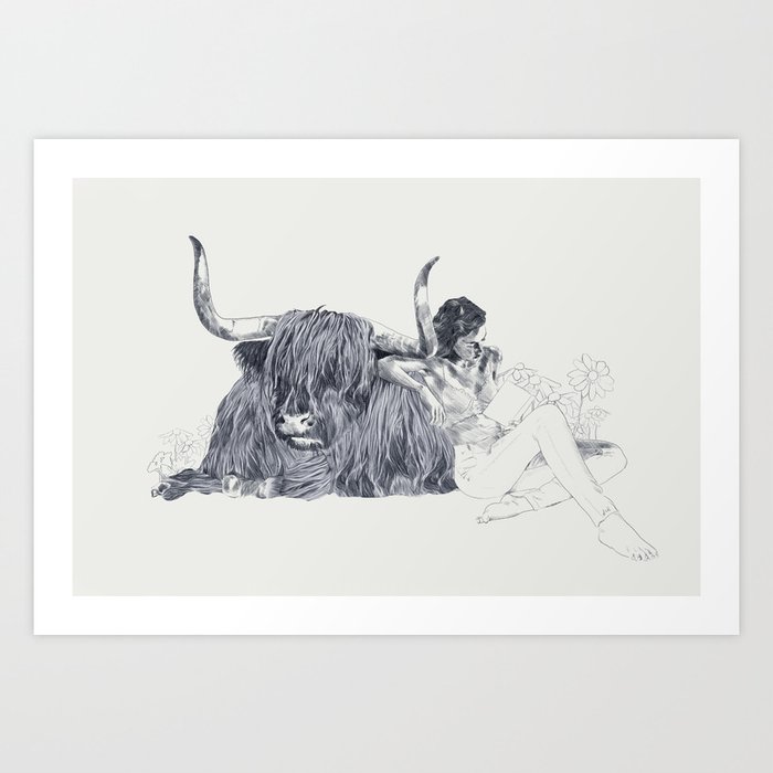 A Wandering Bull (Taurus) Art Print