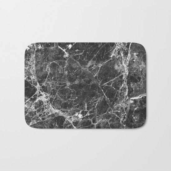 Black and White Marble Granite Bath Mat